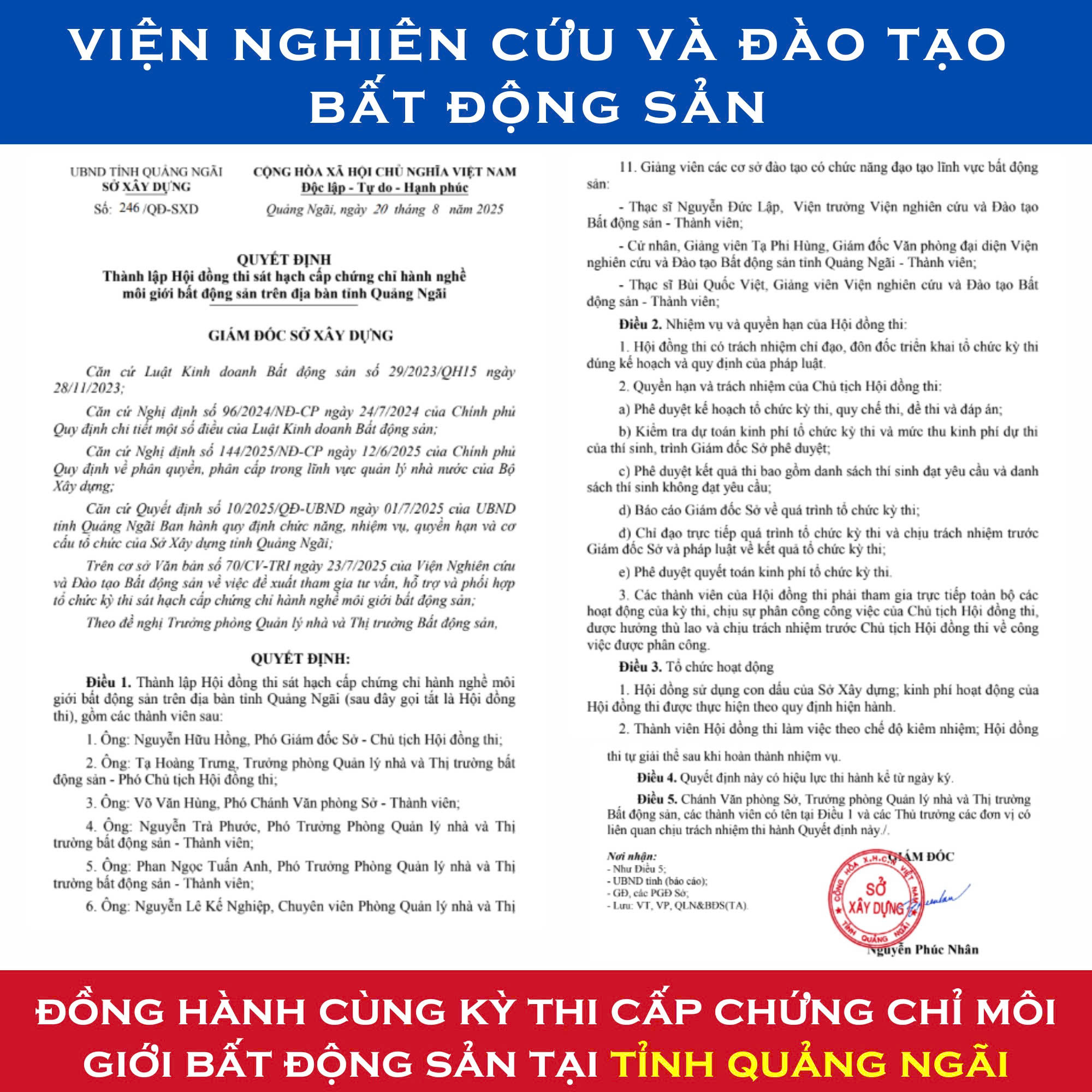 thi chung chi moi gioi tai quang ngai